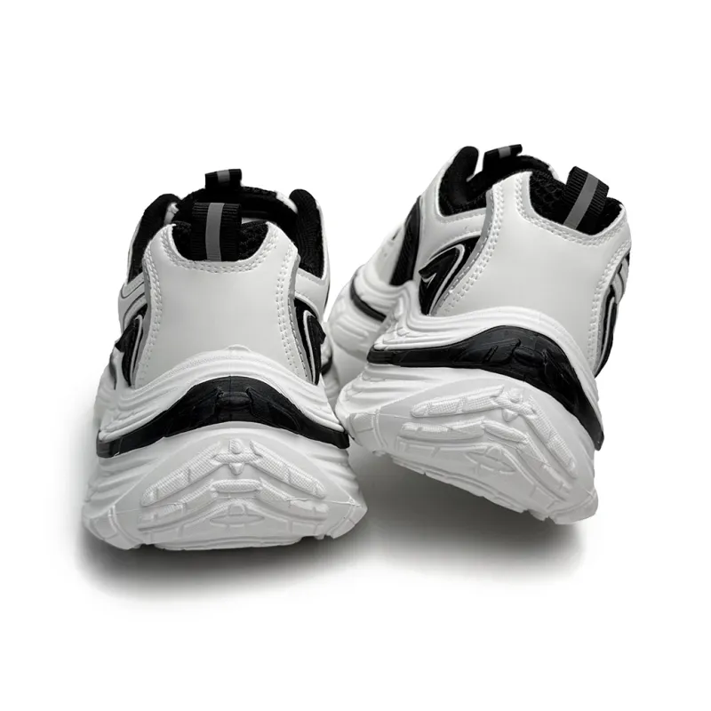 Warrior Warrior Low-Top Chunky Sneakers Women's White Black-4