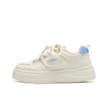 RENBEN Lightweight Breathable And Supportive Low Top Skateboard Shoes Women's Pink White