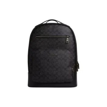 COACH ETHAN Coated Canvas Backpack Large Size Men's Charcoal Black