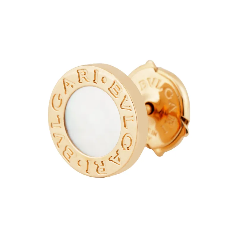 BVLGARI 18K Rose Gold, Mother Of Pearl Stud Earrings Unisex-2