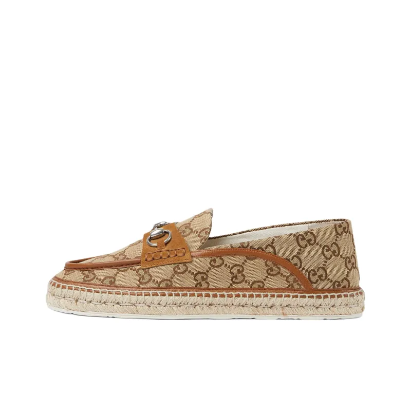 GUCCI Horsebit Espadrilles Women's Beige Brown-0