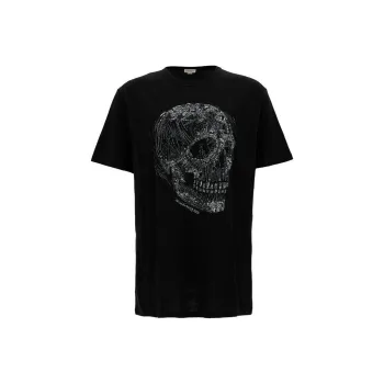Alexander McQueen Crystal Skull Crewneck T Shirt