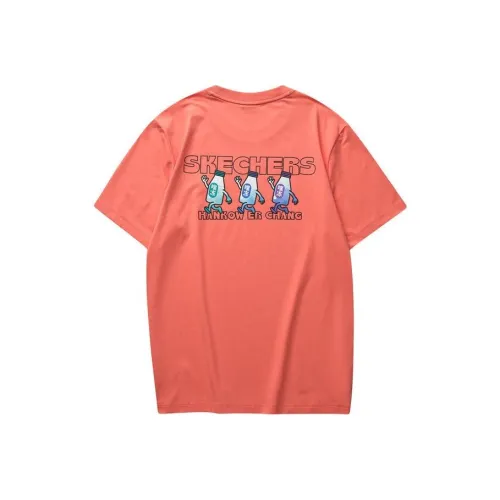 Skechers Hankou No. 2 Factory Joint Series T-Shirts Men Vibrant Coral Orange/02W3