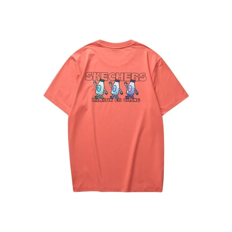 Skechers Hankou No. 2 Factory Joint Series T-Shirts Men Vibrant Coral Orange/02W3-0