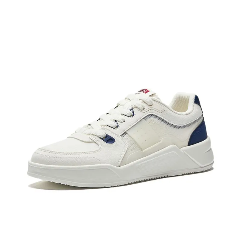 CHAOJIANTA Abrasion Resistant Slip Resistant Lightweight Low Top Skateboard Shoes Men's Ivory White Teal-1