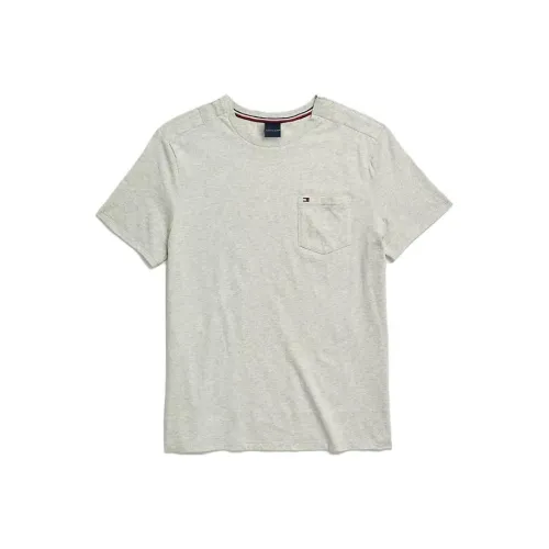 Tommy Hilfiger Heathered Pocket T-Shirt Tops Bc03 Light Grey Heather T-Shirt Men's Gray
