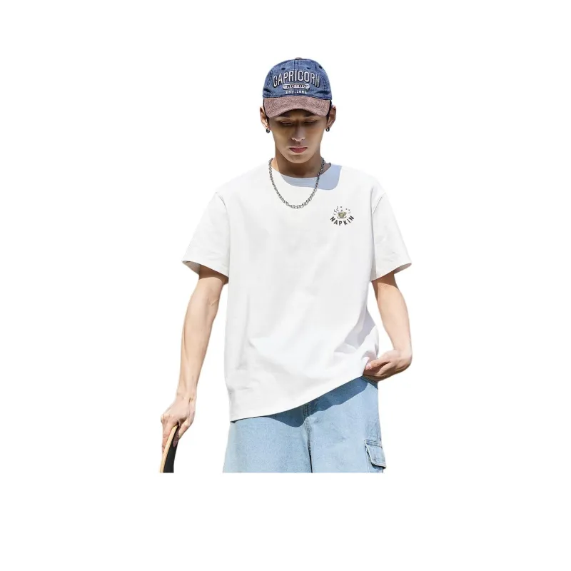 Tonlion T Shirt Men's Raw White-0