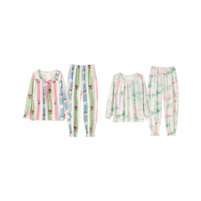 Herbal Primer Pajama Set Women's Combo Set-28