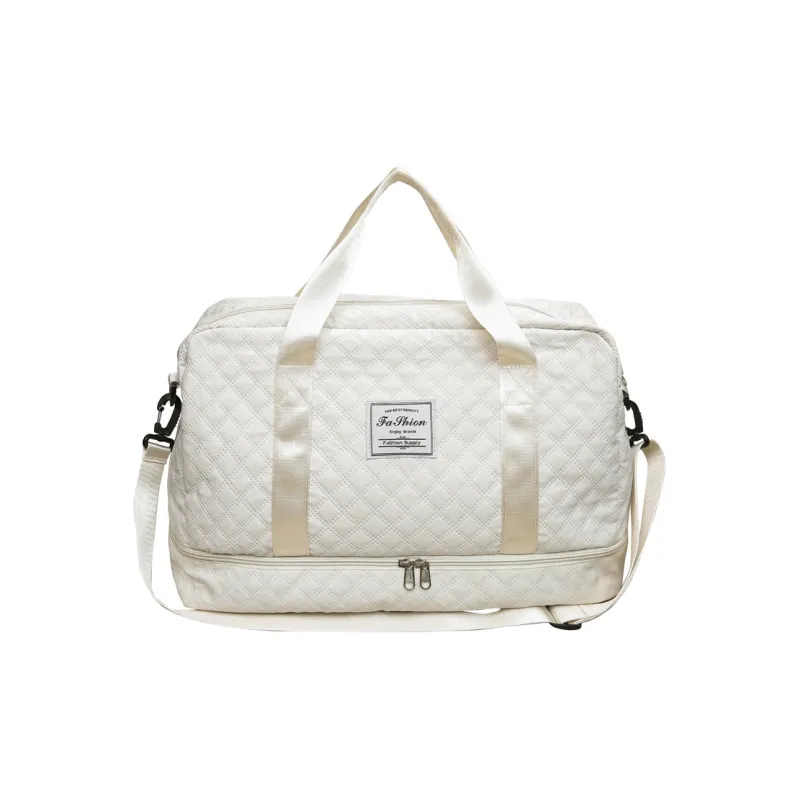 Deli Bear Nylon Fabric Shoulder Bag Large Size Unisex Black/White/Gray/Pink-6