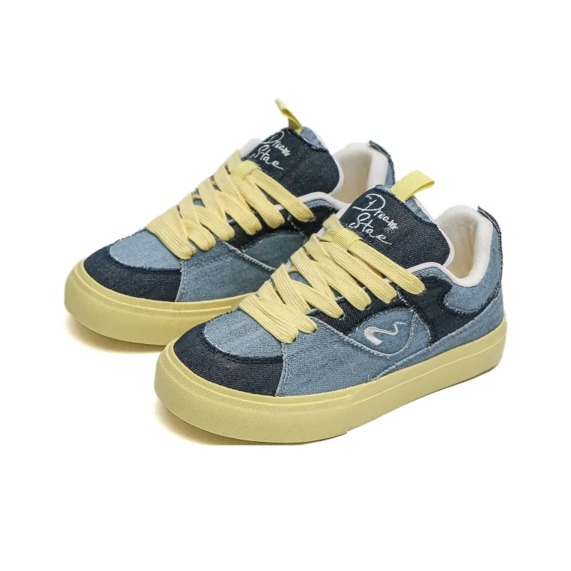 TUOPIN Low Top Skateboard Shoes Women's Yellow Cream Green-9