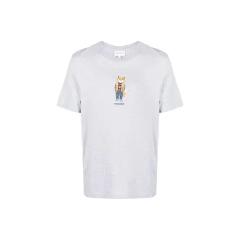 Maison Kitsune Graphic print Mélange effect Cotton T shirt