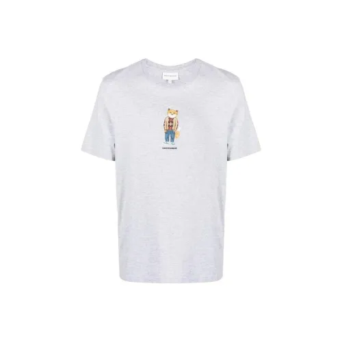 Maison Kitsune Graphic print Mélange effect Cotton T shirt
