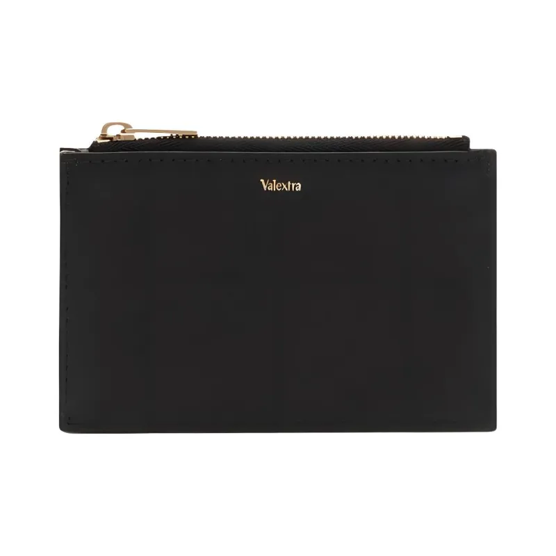 Valextra Leather Card Holder, Coin Purse Men's White/Black-1