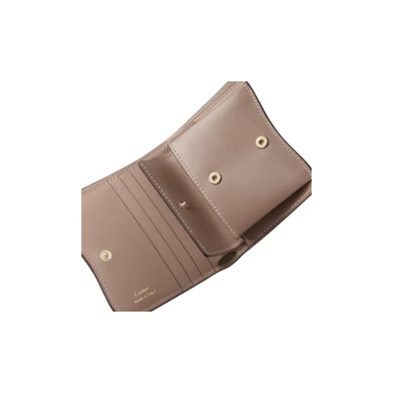 CARTIER PANTHÈRE Textured Calfskin Wallet Unisex Terracotta-3