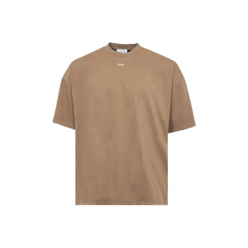 OFF WHITE T Shirt Loose Fit Men's Brown-0