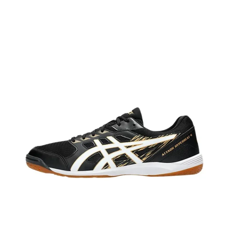 Asics Attack Hyperbeat 4 Wear Resistant Functionality Low Top Table Tennis Shoes Men's Black White-0