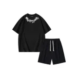 Clothing Sets[Black Top+Black Shorts]