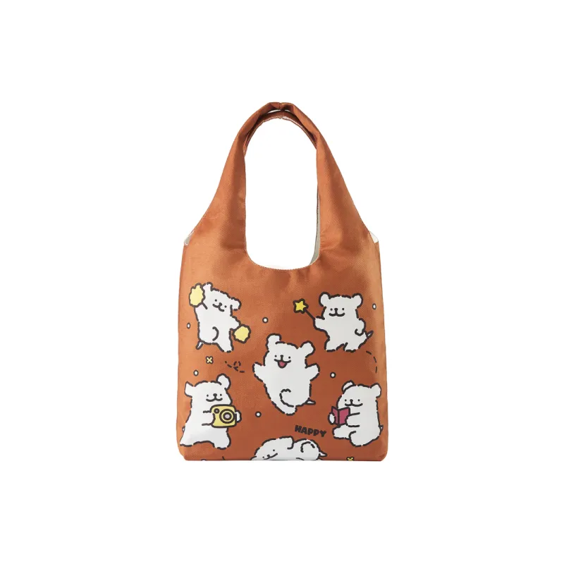 YANCANG Maltese, Collaboration Flannelette Shoulder Bag Unisex Multicolor-7