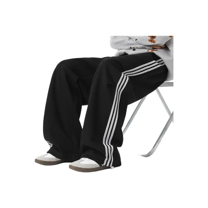 WOOD SOON Japanese Style Trendy 3 Stripes Sports Pants Unisex-7