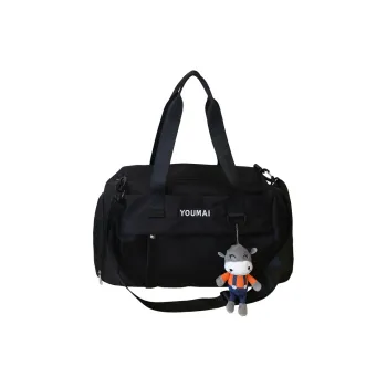 Deli Bear Nylon Travel Bag Unisex Black/Red/Pink/Gray
