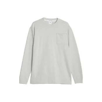 PUMA MMQ Service Line Long Sleeve Tee T Shirt Unisex Gray