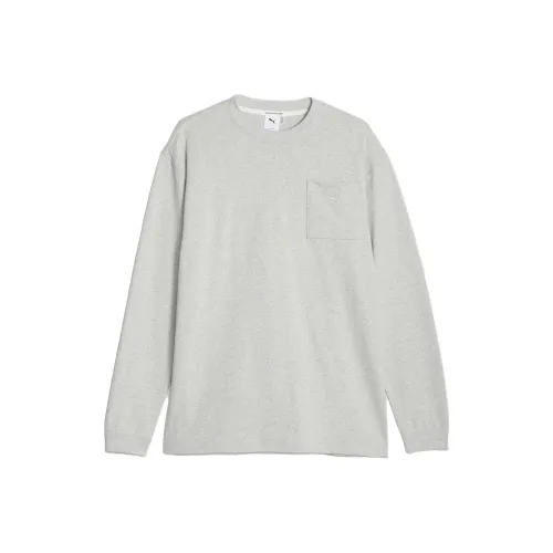 PUMA MMQ Service Line Long Sleeve Tee T Shirt Unisex Gray