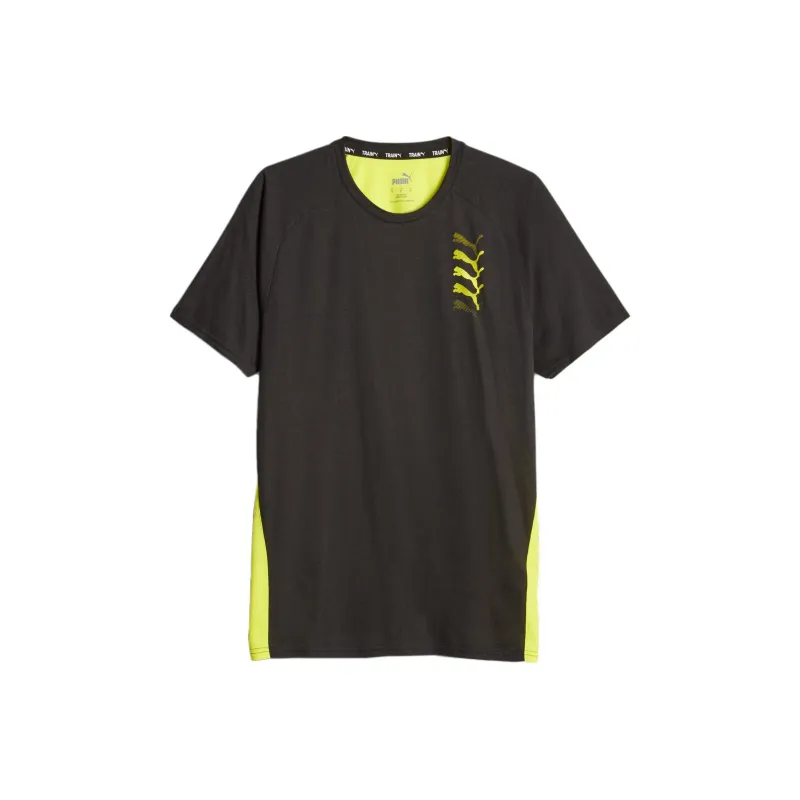 PUMA T shirt De Training PUMA FIT Triblend Homme T Shirt Men's Black Green-0