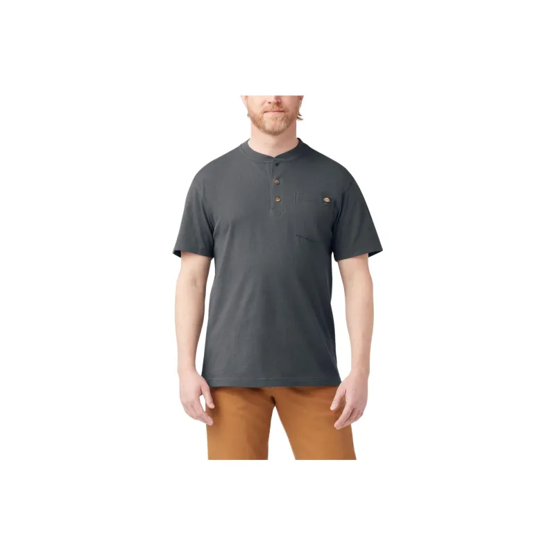 Dickies Heavyweight Short Sleeve Henley T-Shirt Men's Dark Gray-0