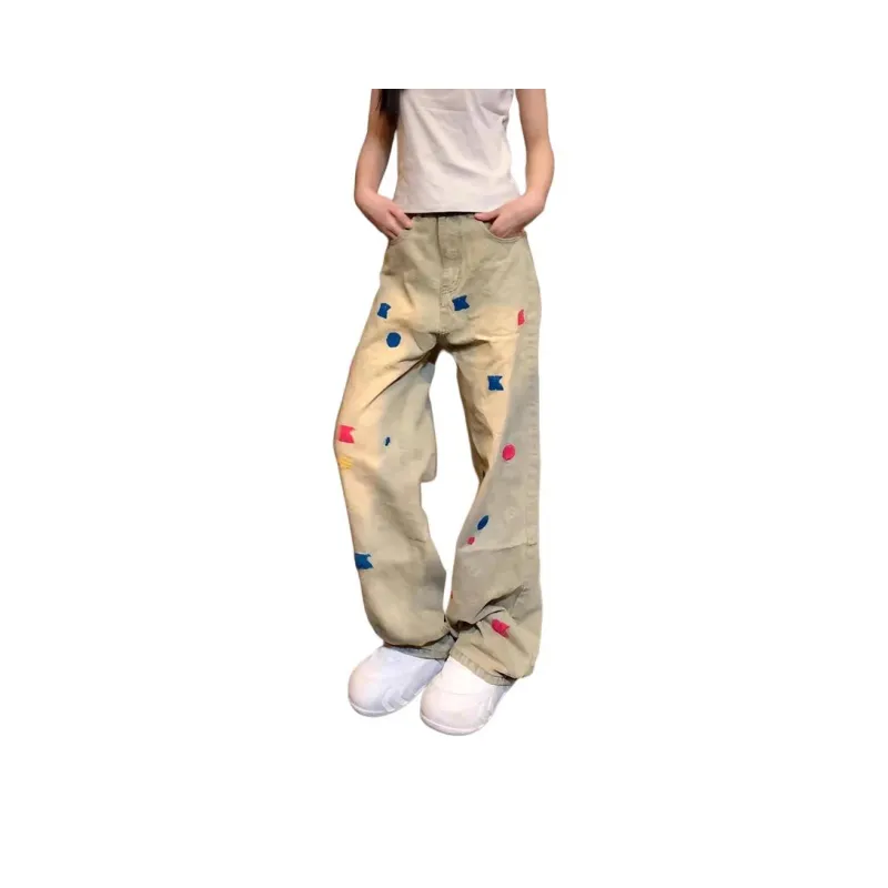 WELTER EXPERIMENT Trendy Versatile Jeans Unisex Yellow Mud Dyed-20