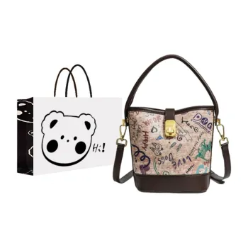 NX DOUGHNUT PU Bucket Bag Shoulder Bag Crossbody Bag Handbag Women's Coffee
