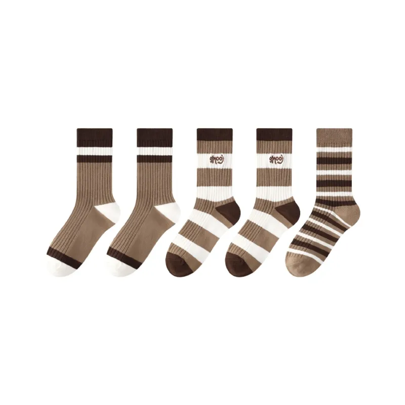 PLANDOO Mid Calf Socks Unisex 5 Pack-16