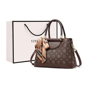 VINEY Synthetic Leather Handbag, Shoulder Bag, Crossbody Bag, Mom Bag Tubas Women's Coffee