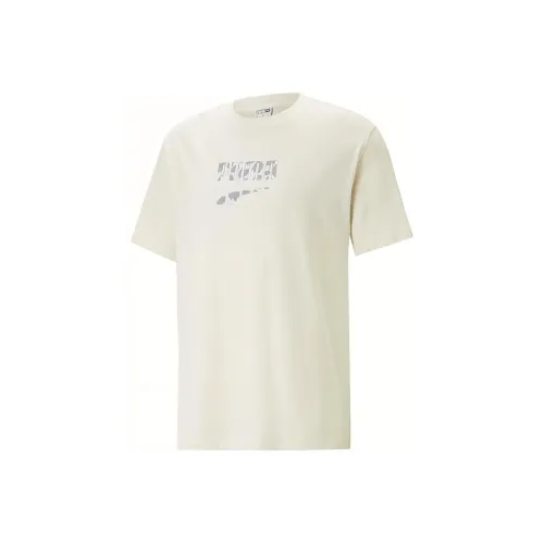PUMA Unleash Logo Graphic Tee T-Shirt Men's White