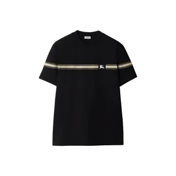 Burberry Striped detail Cotton T shirt