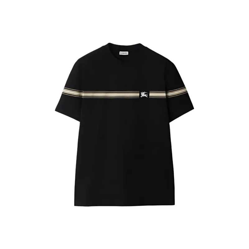 Burberry Striped detail Cotton T shirt-0