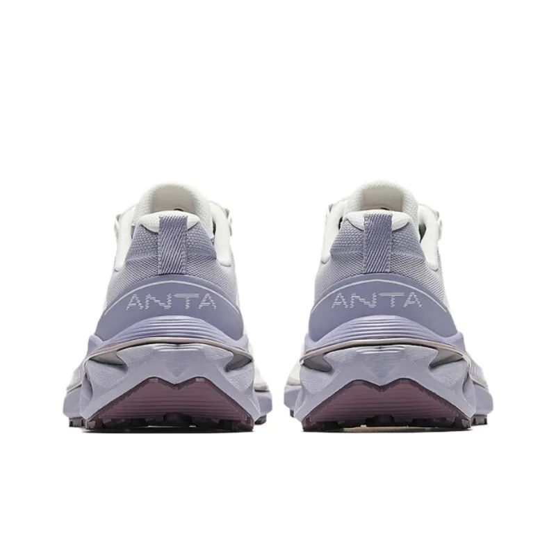 Anta Wild PRO Abrasion Resistant Slip Resistant Low Top Casual Running Shoes Women's White Purple-3