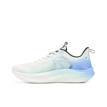QIAODAN Light Speed 5.0 Cushioning Coverage Lightweight Low Top Sprint Running Shoes Men's White Black Blue
