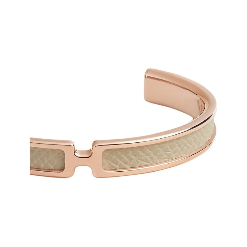 HERMES Calfskin Bangles Women's Light Gold-1