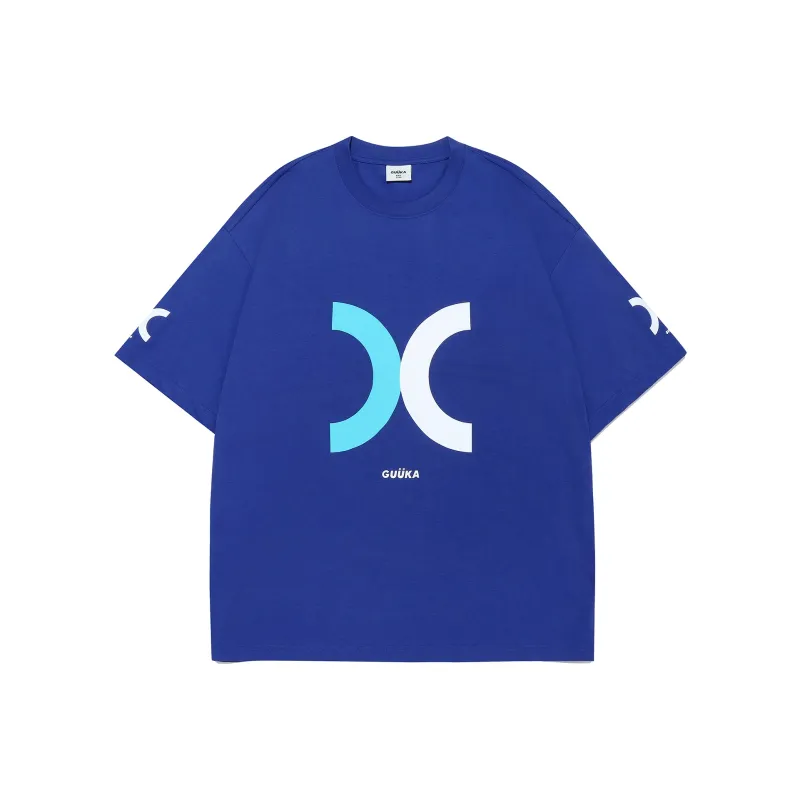 Guuka Short Sleeved T Shirts Unisex Blue Purple-0