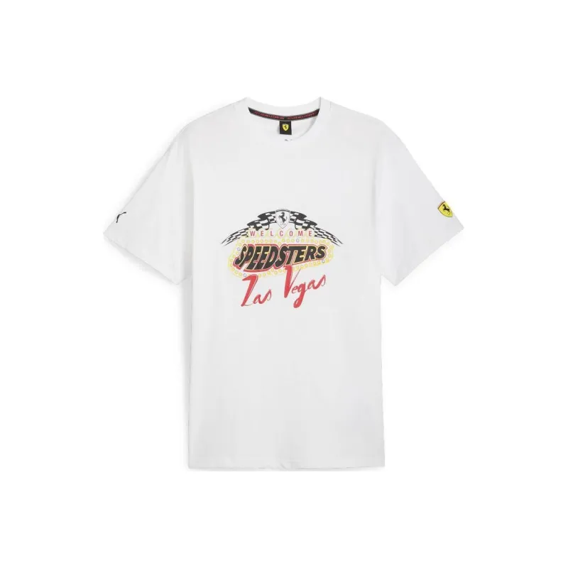 PUMA x FERRARI Race Garage Crew Las Vegas Tee T Shirt Men's White-0