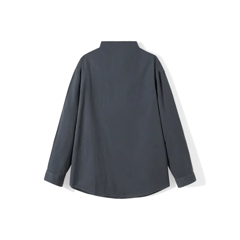 ZHONGBANGJICHU Shirts Unisex Smoke Gray-1