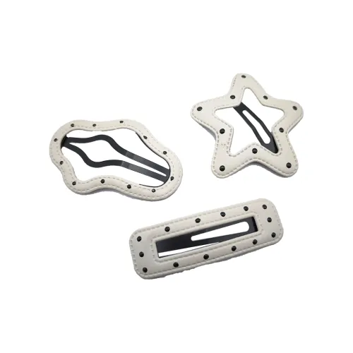 JINGLINGLONG Sweet Style Polka Dot Cloud Side Clip With Cute Leather Five Pointed Star Bb Clip For External Cleansing