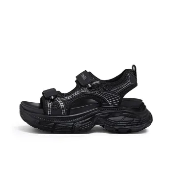 CAMEL Beach Sandals Women's Black, Ecru