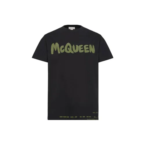 Alexander McQueen Graffiti Printed Crewneck T Shirt