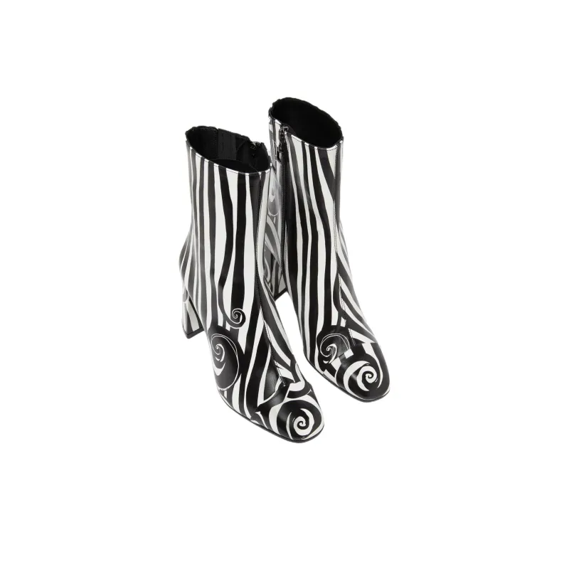 Carel Donna Ankle Boots 8.5cm Women's Black White-3
