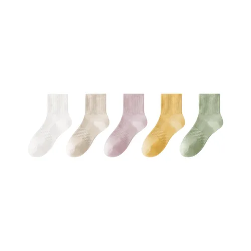 MIIOW Mid Calf Socks Women's 5 Pack