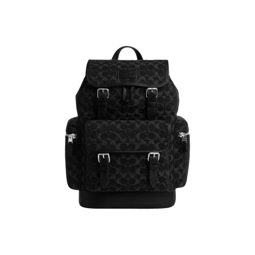 COACH Sprint Iconic Denim Backpack Large Size Men's Black