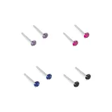 4 Pairs Deep Sea Blue+Soft Purple+Tranquil Black+Passionate Pink