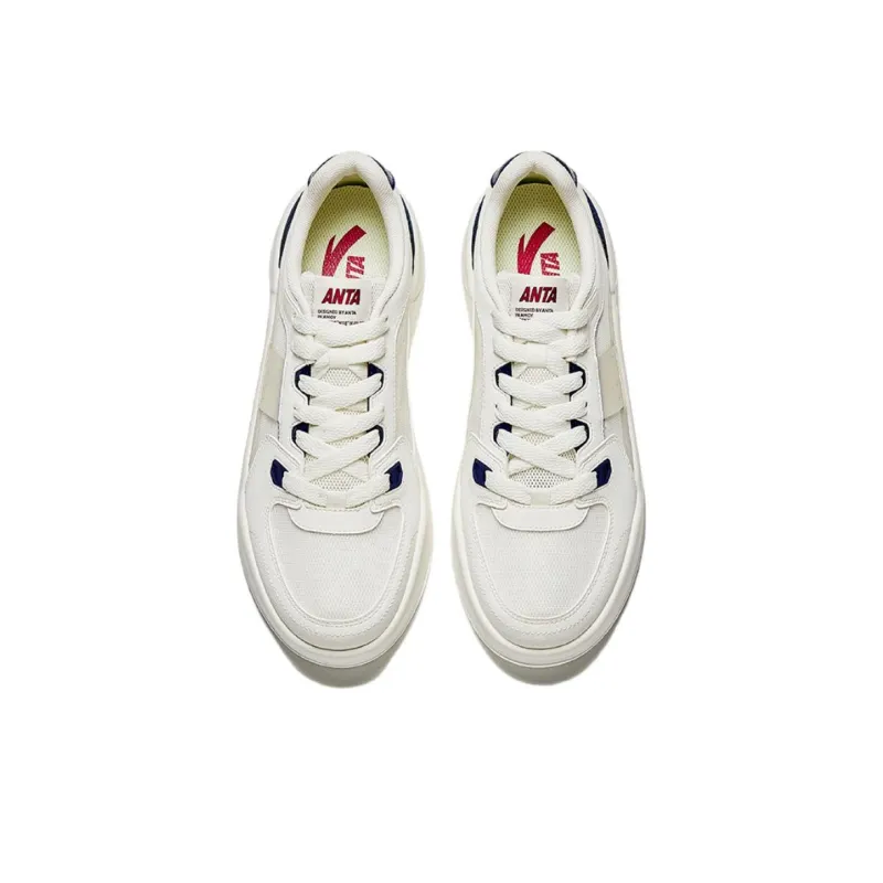 CHAOJIANTA Abrasion Resistant Slip Resistant Lightweight Low Top Skateboard Shoes Men's Ivory White Teal-3