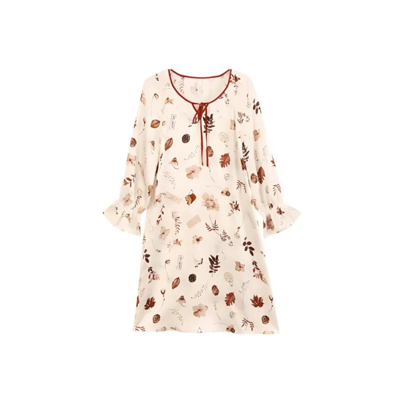 JINSANT Nightgown Women's The Shadow Of The Leaves Announces The Arrival Of Autumn-0